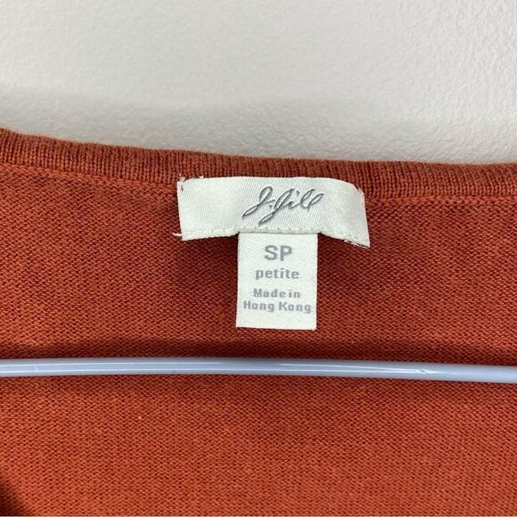 J. Jill Terracotta/Orange Scoop-Neck Rolled Hem T-Shirt Size Small Petite - Picture 4 of 6